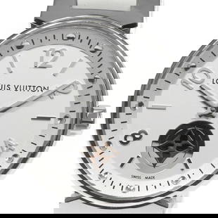 LOUIS VUITTON TAMBOUR MOON STAR SILVER DIAL QUARTZ LADIES WATCH: LOUIS VUITTON Tambour Moon Star Silver Dial Quartz Ladies Watch Brand: LOUIS VUITTON  Type: Wristwatch  Material: Case Material Stainless Steel, Band Material rubber  Color: Case Color Silver, Band Co