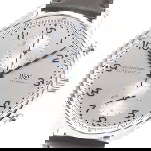 IWC SCHAFFHAUSEN PORTUGESE CHRONOGRAPH AUTOMATIC MEN'S WATCH: IWC SCHAFFHAUSEN Portugese Chronograph Automatic Men's Watch Brand: IWC SCHAFFHAUSEN  Type: Wristwatch  Material: Case Material Stainless Steel, Band Material leather  Color: Case Color Silver, Band C