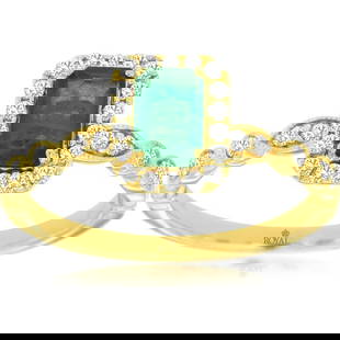 ROYAL 14K YELLOW GOLD EMERALD & DIAMOND RING: Royal 14K Yellow Gold Emerald & Diamond Ring Brand: Royal Jewelry  Product Type : Ring  Material: Metal: 14K Yellow Gold  Sone Color: None  Stone Shape: Color Stone Shape: Emerald Cut  Gemstone(s): Em