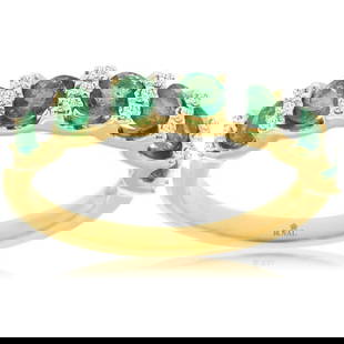 ROYAL 14K YELLOW GOLD EMERALD & DIAMOND RING: Royal 14K Yellow Gold Emerald & Diamond Ring Brand: Royal Jewelry  Product Type : Ring  Material: Metal: 14K Yellow Gold  Sone Color: None  Stone Shape: None  Gemstone(s): Emerald , Diamond  Si