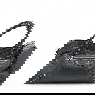 BALENCIAGA THE GIANTCITY LEATHER 2 WAY HANDBAG: Balenciaga THE GIANTCITY Leather 2 Way Handbag Brand: Balenciaga  Type: Hand bag  Material: Leather  Color: Gray  Size: Size(Inch) Height:9.8inch Length:15.0inch Depth:5.7inch Handle height:4.9inch Sh