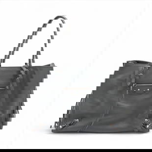 BALENCIAGA THE PAPER B4 LEATHER 2 WAY TOTE BAG: Balenciaga The paper B4 Leather 2 Way Tote Bag Brand: Balenciaga  Type: Tote bag  Material: Leather  Color: Gray  Size: Size(Inch) Height:9.6inch Length:13.0inch Depth:5.1inch Handle height:7.5inch Sh