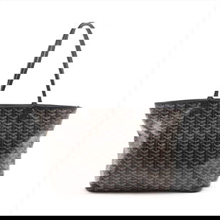 GOYARD ARTOIS MM PVCX LEATHER TOTE BAG: Goyard Artois MM PVCx leather Tote bag Brand: Goyard  Type: Tote bag  Material: PVC  Color: Black  Size: Size(Inch) Height:11.4inch Length:14.2inch Depth:6.5inch Shoulder height:10.4inch  Accessories: