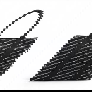 BALENCIAGA BB MONOGRAM TRADE CANVAS TOTE BAG: Balenciaga BB monogram trade canvas Tote bag Brand: Balenciaga Type: Tote bag Material: canvas Color: Black Size: Size(Inch) Height:12.4inch Length:16.9inch Depth:5.1inch Handle height:8.3inch Ac