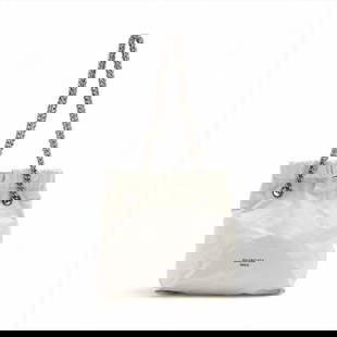 BALENCIAGA CRASH TOTE LEATHER CHAIN SHOULDER BAG: Balenciaga crash tote Leather Chain Shoulder Bag Brand: Balenciaga  Type: Shoulder bag  Material: Leather  Color: White  Size: Size(Inch) Height:10.8inch Length:9.8inch Depth:4.1inch Shoulder height:9