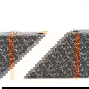 GOYARD MINAUDIÈRE TRUNK BAG PVC & LEATHER SHOULDER BAG: Goyard Minaudière trunk bag PVC & leather Shoulder bag Brand: Goyard  Type: Shoulder bag  Material: PVC & leather  Color: Black  Size: Size(Inch) Height:4.3inch Length:6.5inch Depth:2.2inch Shoulder