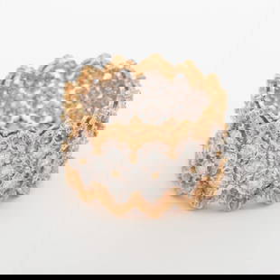 BUCCELLATI DIAMOND RING 750(YG×WG): Buccellati diamond Ring 750(YG×WG) Brand: Buccellati  Type: Ring  Material: None  Color: None  Size: 4.25 US  Accessories: None Accessories Notice: When purchasing pre-owned goods, please refer