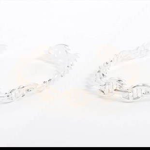 HERMÈS CHAÎNE D'ANCRE ENCHAINEE BANGLE: Hermès Chaîne d'Ancre Enchainee Bangle Brand: Hermès  Type: Bracelet  Material: 925  Color: Silver  Size: Bracelet length:15  Accessories: None Accessories Notice: When purchasing pre-owned goo