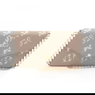 LOUIS VUITTON POCHETTE FELICE SHOULDER BAG: LOUIS VUITTON Pochette Felice Shoulder Bag Brand: LOUIS VUITTON  Type: Shoulder Bag  Material: leather  Color: Beige  Size: H:13cm x W:21cm x D:3cm (H:5.1" x W:8.3" x D:1.2") Shoulder?115cm(45.3")  Ac