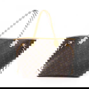 LOUIS VUITTON NEVERFULL MM TOTE SHOULDER BAG MONOGRAM LEATHER: LOUIS VUITTON Neverfull MM Tote shoulder Bag Monogram leather Brand: LOUIS VUITTON  Type: Tote Bag  Material: PVC coated canvas  Color: Brown  Size: H:29cm x W:32cm x D:16cm (H:11.4" x W:12.6" x D:6.3