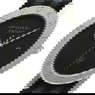 BVLGARI JAPAN LIMITED AT MEN'S: BVLGARI Japan Limited AT Men's Brand: BVLGARI  Type: Wristwatch  Material: Case Material Stainless Steel, Band Material Nylon  Color: Case Color Silver, Band Color Black / blue, Dial Color black  Size