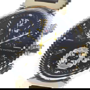 LOUIS VUITTON TAMBOUR CHRONO LV CUP DATE QUARTZ BOY'S WATCH: LOUIS VUITTON Tambour Chrono LV Cup Date Quartz Boy's Watch Brand: LOUIS VUITTON  Type: Wristwatch  Material: Case Material Stainless Steel/Gold Plated, Band Material rubber  Color: Case Color Silver
