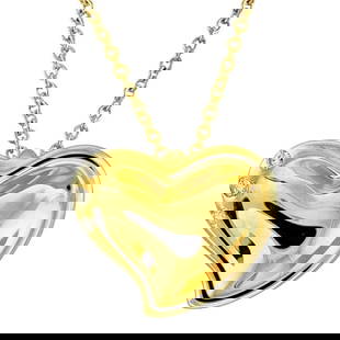 TIFFANY & CO. FULL HEART DIAMOND K18 YELLOW GOLD NECKLACE: Tiffany & Co. Full Heart Diamond K18 Yellow Gold Necklace Brand: Tiffany & Co. Type: Necklace Material: (base metal) 18k Yellow Gold Color: gold Size: Chain width: approx. 1.0mm Top W approx. 14.0