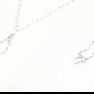TIFFANY & CO. FRANK GEHRY DIAMOND K18 WHITE GOLD NECKLACE: Tiffany & Co. Frank Gehry Diamond K18 White Gold Necklace Brand: Tiffany & Co. Type: Necklace Material: K18WG / Diamond Color: None Size: Approx. 41cm / Top: Approx. 24.0 x 14.5mm Accessories: No