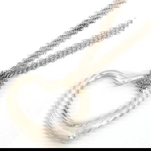 TIFFANY & CO. ELSA PERETTI OPEN HEART SILVER NECKLACE: Tiffany & Co. Elsa Peretti Open Heart Silver Necklace Brand: Tiffany & Co.  Type: Necklace  Material: Silver 925  Color: None  Size: approx. 70cm / motif length: approx. 34.8mm / motif width: approx.