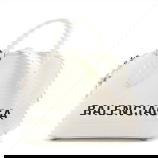 BALENCIAGA VILLE TOP HANDLE XXS LEATHER 2 WAY HANDBAG: Balenciaga Ville Top Handle XXS Leather 2 Way Handbag Brand: Balenciaga Type: Hand bag Material: Leather Color: White Size: Length Accessories: None Accessories Notice: When purchasing pre