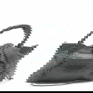 BALENCIAGA THE FIRST LEATHER 2 WAY HANDBAG: Balenciaga The First Leather 2 Way Handbag Brand: Balenciaga  Type: Hand bag  Material: Leather  Color: Gray  Size: Size(Inch) Height:7.3inch Length:13.0inch Depth:2.0inch Handle height:4.5inch Should