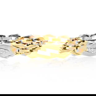 DAVID WEBB 18K YELLOW GOLD BRACELET: David Webb 18K Yellow Gold Bracelet Metal Type: Platinum & 18K Yellow Gold Condition: Excellent Size: 7.5 inches. Description: David Webb Platinum & 18K Yellow Gold Lighting Bolt Modern Link Cubist