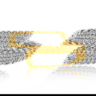 DAVID WEBB PLATINUM & 18K YELLOW GOLD BRACELET: David Webb Platinum & 18K Yellow Gold Bracelet Metal Type: Platinum & 18K Yellow Gold Condition: Excellent Size: Measurements: W: 6.25 in circumference Description: This stunning 18k Yellow Gold an