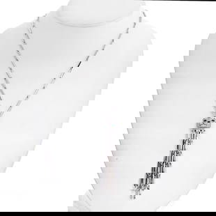 CARTIER 18K WHITE GOLD DIAMOND PANTHERE NECKLACE: Cartier 18K White Gold Diamond Panthere Necklace Metal Type: 18K White Gold  Condition: Excellent  Size: Chain Length: 30 inches. Pendant: 3.5 inches.  Description: Cartier Panthere tassel pendant wit