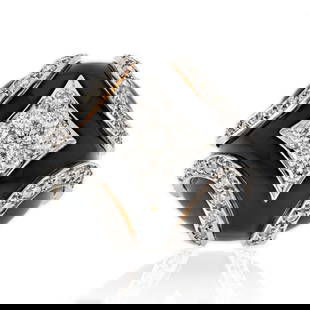 DAVID WEBB PLATINUM & 18K YELLOW GOLD BLACK RING: David Webb Platinum & 18K Yellow Gold Black Ring Metal Type: Platinum & 18K Yellow Gold  Condition: Excellent  Size: 6.5 US  Description: This beautiful David Webb Platinum & 18K Yellow Gold Black Ena