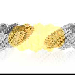 DAVID WEBB 18K YELLOW GOLD POWER BRACELET: David Webb 18K Yellow Gold Power Bracelet Metal Type: Platinum & 18K Yellow Gold Condition: Excellent Size: Measurements: Wrist Size: 6.25 to 6.5 inches Description: This classic gold power bracele