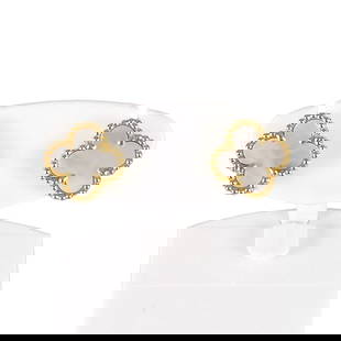 VAN CLEEF & ARPELS SWEET ALHAMBRA YELLOW GOLD SHELL EARRING: Van Cleef & Arpels Sweet Alhambra Yellow gold shell Earring Brand: Van Cleef & Arpels Type: Earring Material: 18K Yellow Gold shell Color: Gold Size: Top size:9.1mm×9.1mm Accessories: None