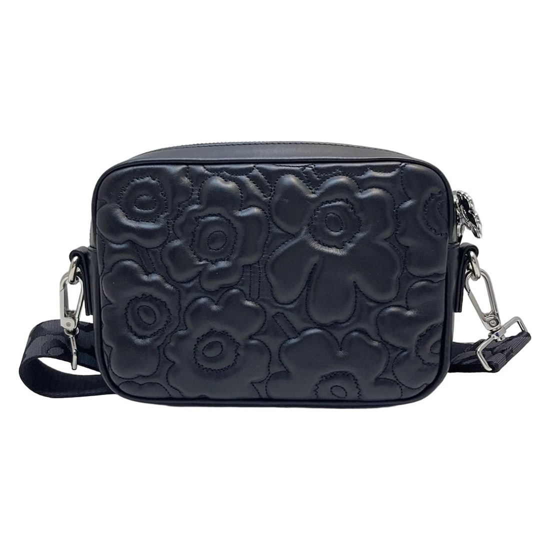 MARIMEKKO SOFT GRATHA UNIKKO - BLACK LEATHER SHOULDER BAG: marimekko Soft Gratha Unikko - Black Leather Shoulder Bag Brand: marimekko Type: Shoulder Bag Exterior Material: Leather Exterior Color: Black Size: [ Measurements ] Height : 6.3 inch (16 cm) Widt