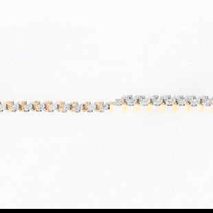 ROUND DIAMOND PRONG-SET TENNIS BRACELET: Round Diamond Prong-Set Tennis Bracelet Brand: Unbranded  Type: Bracelet  Material: Metal Yellow Gold  Color: Diamond Color Grade: H - J, Clarity Diamond Clarity Grade: SI2 - I1  Size: Bracelet Measur