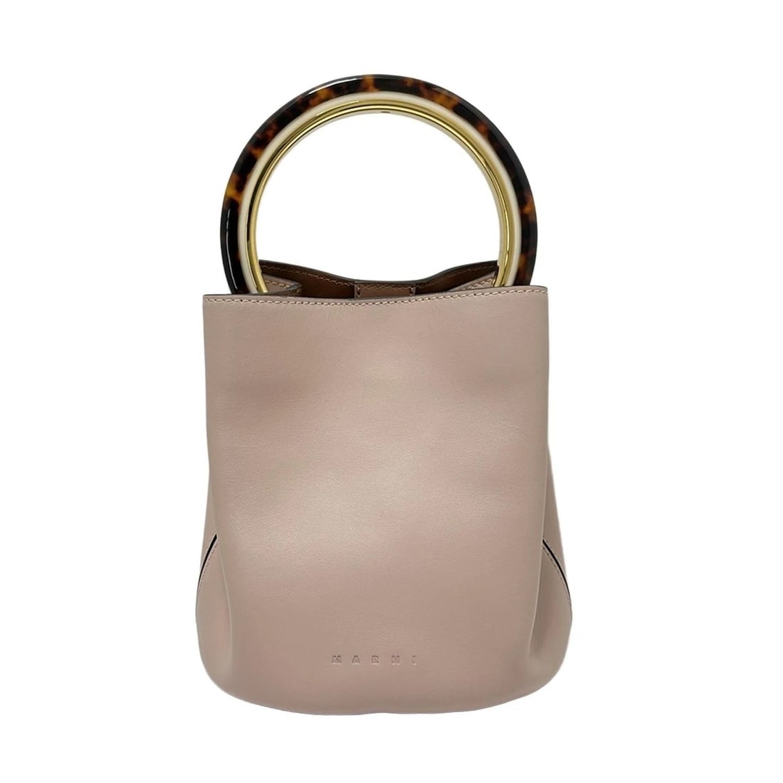 MARNI PANIER - PINK BEIGE LEATHER HANDBAG: MARNI Panier - Pink Beige Leather Handbag Brand: MARNI Type: Handbag Exterior Material: Leather Exterior Color: Pink Beige Size: [ Measurements ] Height : 7.09 inch (18 cm) Width : 5.91 inch (15 c