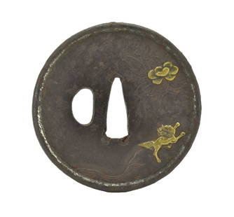 AUTHENTIC JAPANESE TSUBA (MGJ1083): Authentic Japanese Tsuba (MGJ1083) Description: Authentic Japanese Tsuba  Size: None  Accessories: None Accessories Notice: When purchasing pre-owned goods, please refer to the photos of the items to