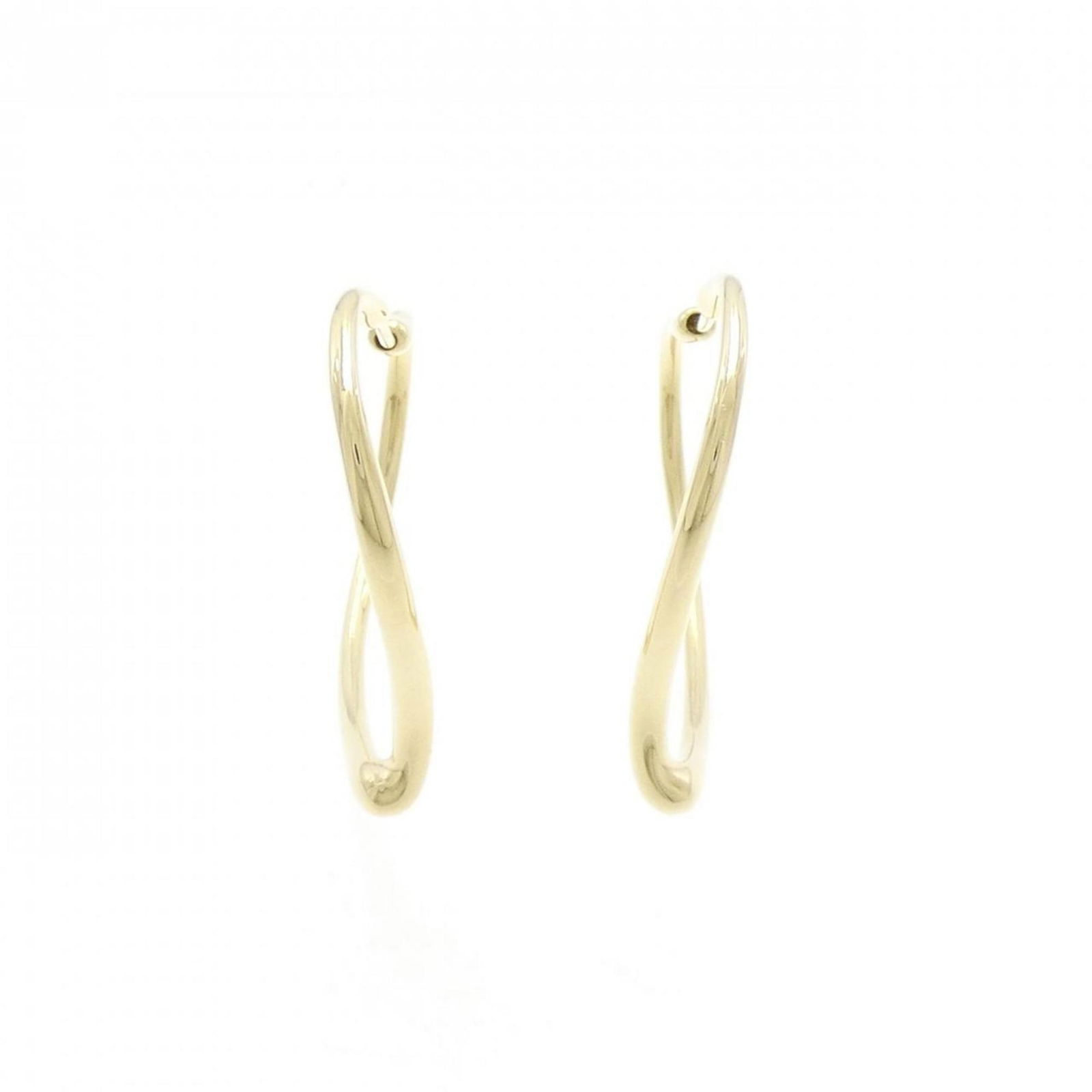 Hoop Earrings 18k Yellow Gold Graduated Oval Mesh Huge Size