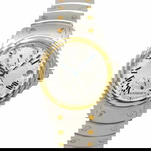 CARTIER SANTOS ROUND GMT YG AUTOMATIC SILVER DIAL MENS DIAL: Cartier Santos Round GMT YG Automatic Silver Dial Mens Dial Brand: Cartier  Type: Wristwatch  Material: Stainless steel,Yellow Gold  Color: none  Size: Case Size Length 40mm(included lag) Width 33mm(n