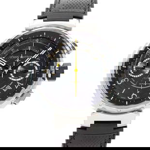 LOUIS VUITTON TAMBOUR FLYBACK CHRONOGRAPH AUTOMATIC MENS: LOUIS VUITTON Tambour Flyback Chronograph Automatic Mens Brand: LOUIS VUITTON  Type: Wristwatch  Material: Stainless steel,Damier Canvas  Color: none  Size: Case Size Length 53mm(included lag) Width 4