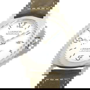 PANERAI LUMINOR MARINA AUTOMATIC WHITE DIAL MENS WATCH: PANERAI Luminor Marina Automatic White Dial Mens Watch Brand: PANERAI  Type: Wristwatch  Material: Stainless steel,Leather  Color: none  Size: Case Size Length 53mm(included lag) Width 44mm(not includ