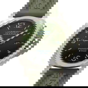 PANERAI LUMINOR MARINA VERDE SMERALDO AUTOMATIC MENS WATCH: PANERAI Luminor Marina Verde Smeraldo Automatic Mens Watch Brand: PANERAI  Type: Wristwatch  Material: Stainless steel,Rubber  Color: none  Size: Case Size Length 54mm(included lag) Width 44mm(not inc