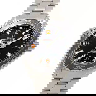 OMEGA SEAMASTER PLANET OCEAN BLACK DIAL WATCH: OMEGA Seamaster Planet Ocean Black Dial Watch Brand: OMEGA  Type: Wristwatch  Material: Stainless steel  Color: none  Size: Case Size Length 43mm(included lag) Width 38mm(not included crown) Depth 15m