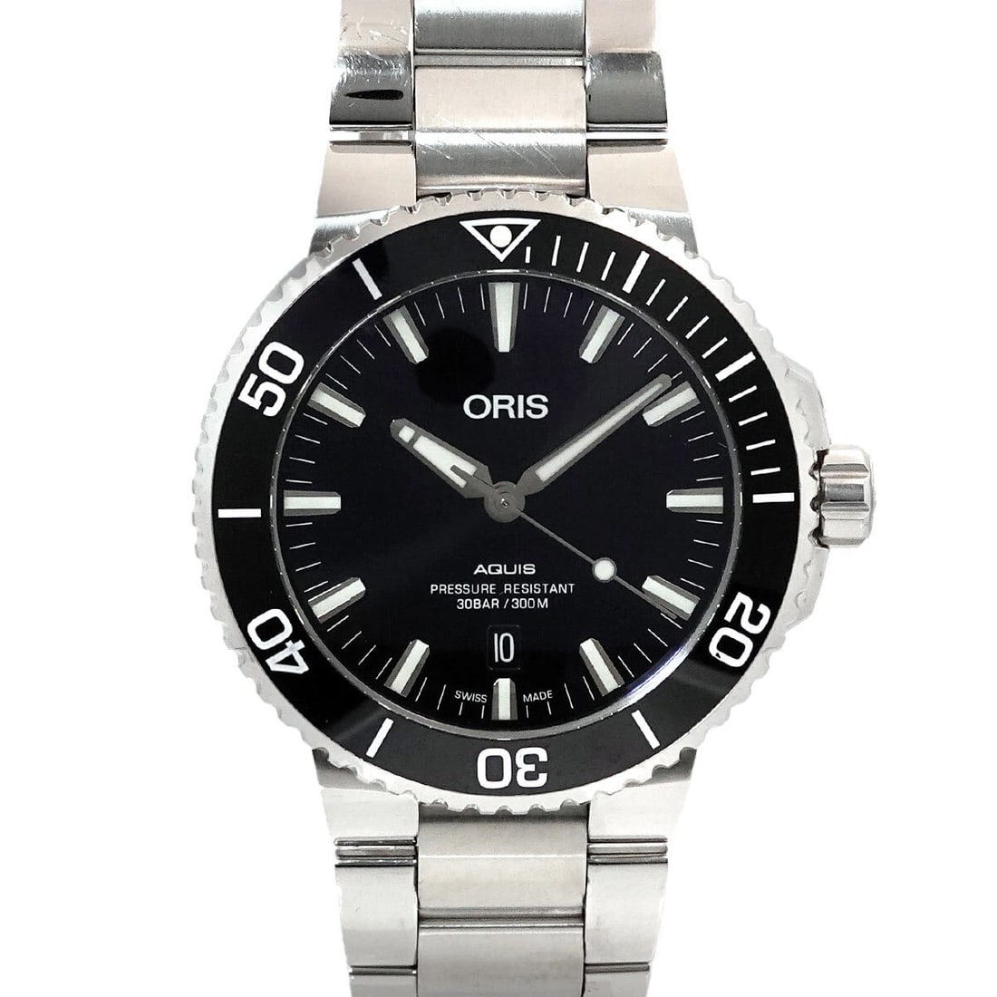 ORIS AQUIS AUTOMATIC DATE BLACK DIAL MENS WATCH: Oris Aquis Automatic Date Black Dial Mens Watch Brand: Oris Type: Wristwatch Material: Stainless steel,Ceramic Color: none Size: Case Size Length 50mm(included lag) Width 43mm(not included crown)