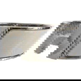 HERMES BANGLE BRACELET CLICK CLACK METAL ENAMEL: Hermes bangle bracelet click clack metal enamel Brand: Hermes  Type: Bangle  Material: Enamel, Metal  Color: Silver, White  Size: Length 18cm / 7.08''  Accessories: None Accessories Notice: Whe
