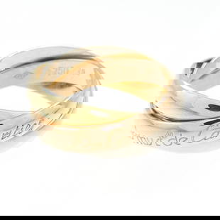CARTIER TRINITY RING: CARTIER Trinity Ring Brand: Cartier  Type: Band ring  Material: Pink gold (18K), White gold (18K), Yellow gold (18K)  Color: None  Size: 4.5  Accessories: None Accessories Notice: When purchasi