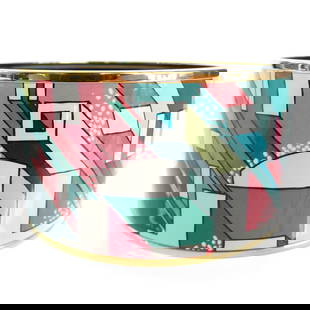 HERMES BANGLE BRACELET ENAMEL METAL GOLD MULTICOLOR: Hermes bangle bracelet enamel metal gold multicolor Brand: Hermes  Type: Bangle  Material: Enamel, Metal  Color: Gold, Multi-color  Size: Length 19cm / 7.48''  Accessories: None Accessories Not