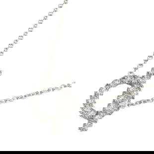 HERMES DIAMOND NECKLACE 18K: HERMES Diamond Necklace 18K Brand: HERMES  Type: Necklace  Material: 750 White Gold  Color: White Gold  Size: Internal circumference of the chain:16.1inch - 15.4inch Top Charm:W12 x H12.6 mm Thickness