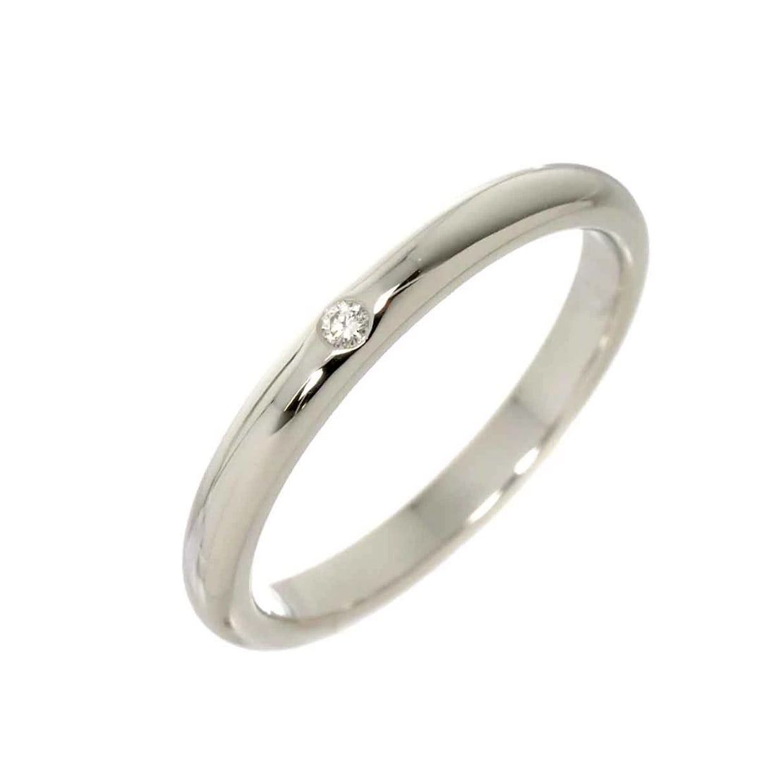 TIFFANY CO. STACKING BAND RING DIAMOND PLATINUM: TIFFANY Co. Stacking Band Ring Diamond Platinum Brand: TIFFANY Co. Type: Ring Material: Platinum Color: Platinum Size: 7.5 US Accessories: None Accessories Notice: When purchasing pre-owne