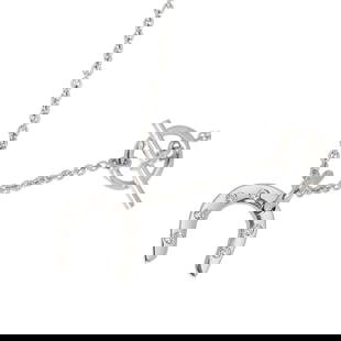 HERMES HORSESHOE DIAMOND NECKLACE: HERMES Horseshoe Diamond Necklace Brand: HERMES  Type: Necklace  Material: 750 White Gold  Color: White Gold  Size: Internal circumference of the chain:15.7inch Top Charm:W15.4 x H22 mm(full length) T