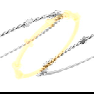 CARTIER ECROU DE BRACELET 18K YELLOW GOLD: Cartier ECROU DE Bracelet 18K Yellow Gold Brand: Cartier  Type: Bracelet  Material: 750 Yellow Gold  Color: Gold  Size: Inner circumference 6.3inch Width:(max.) 6.5mm  Accessories: None Accesso