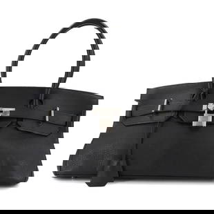 HERMES SHOULDER BIRKIN 42 TAURILLON CLEMENCE BLACK HAND BAG PURSE: HERMES Shoulder Birkin 42 Taurillon Clemence Black Hand Bag Purse Brand: HERMES  Type/Style : Hand Bag  Material: Taurillon Clemence  Color: Black  Size: W 16.54 inch, H 9.06 inch, D 8.27 inch  Access
