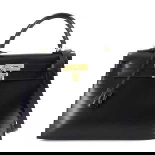 HERMES KELLY 28 2WAY HAND SHOULDER BAG BOX CALF LEATHER BLACK PURSE: HERMES Kelly 28 2way Hand Shoulder Bag Box Calf Leather Black Purse Brand: HERMES  Type/Style : Hand Bag / Shoulder Bag  Material: Box Calf  Color: Black  Size: W 11.42 inch, H 8.66 inch, D 4.53 inch