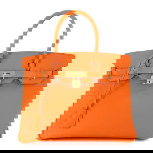 HERMES BIRKIN 30 HAND BAG EPSOM ORANGE: HERMES Birkin 30 Hand Bag Epsom Orange Brand: HERMES  Type/Style : Hand bag  Material: Epsom  Color: Orange  Size: W 11.81 inch, H 9.25 inch, D 6.10 inch  Accessories: None Accessories Notice: