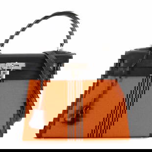 HERMES KELLY 28 2WAY HAND SHOULDER BAG BOX CALF TOILE POTAMUS ORANGE: HERMES Kelly 28 2way Hand Shoulder Bag Box calf Toile potamus Orange Brand: HERMES  Type/Style : Hand Bag / Shoulder Bag  Material: Toile Potamus , Box Calf  Color: Black , Orange  Size: W 11.02 inch,