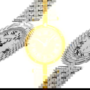 CARTIER PANTHERE VENDOME LM QUARTZ CREAM DIAL MENS WRIST WATCH: Cartier Panthere Vendome LM Quartz Cream Dial Mens Wrist Watch Brand: Cartier  Type: Wristwatch  Material: Stainless steel,750 Yellow Gold  Color: none  Size: Case Size Length 38mm(included lag) Width